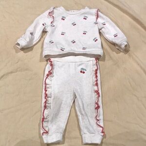Nicole Miller Cherry Baby Outfit with Ruffles
